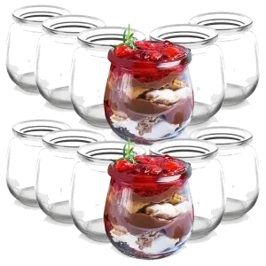 Joghurt und Dessertgläser kaufen.